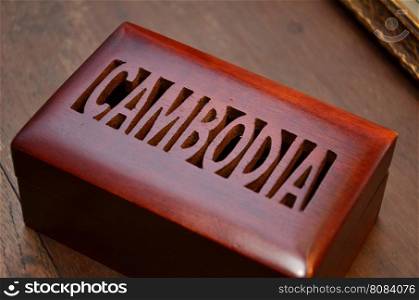 Welcome to Cambodia on wooden box