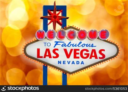 Welcome to Fabulous Las Vegas sign blurred highlights bokeh Nevada photo mount
