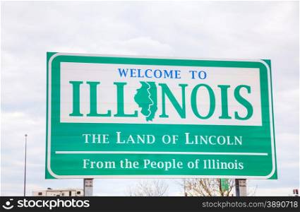 Welcome to Illinois sign at the state border