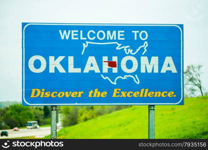 welcome to oklahoma highway state sign