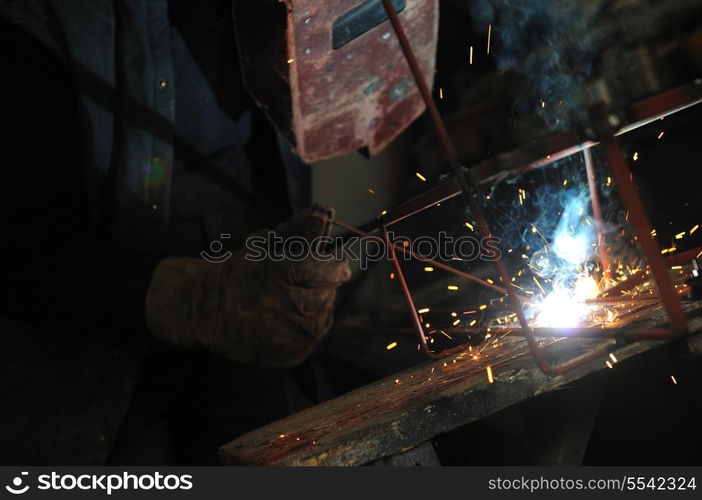 weld machine worker hard industry business