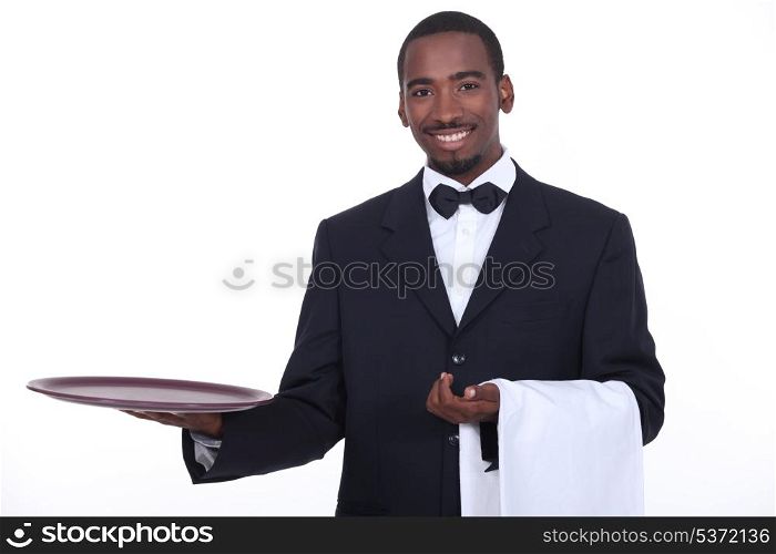 well dressed black waiter