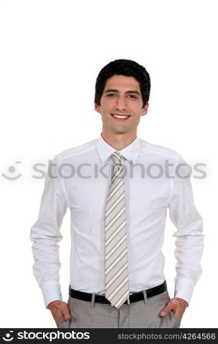 well dressed young man posing