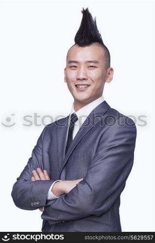 Well-dressed young man with Mohawk portrait