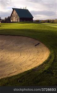Well Manicured Sand Trap Rural Country Sport Golf Course