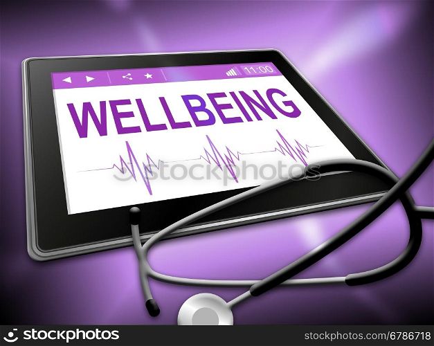 Wellbeing Tablet Indicating Preventive Medicine And Tablets