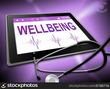 Wellbeing Tablet Indicating Preventive Medicine And Tablets