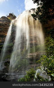 Wentworth Walls waterfall in Blue Mountains, Australia near Sydney