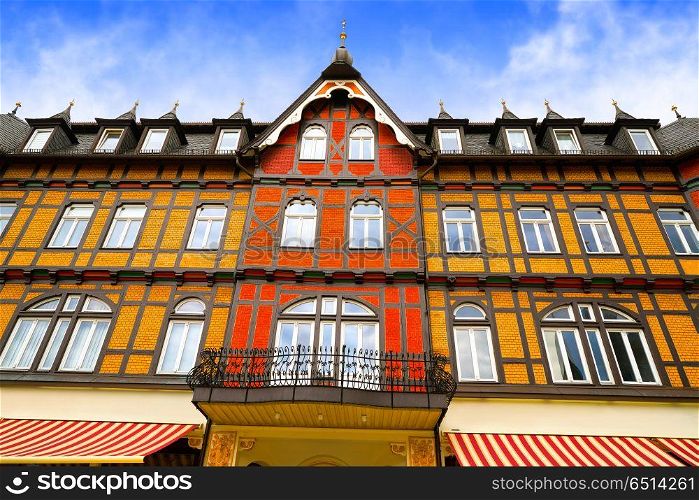 Wernigerode facades in Harz Germany Saxony. Wernigerode facades in Harz Germany at Saxony Anhalt