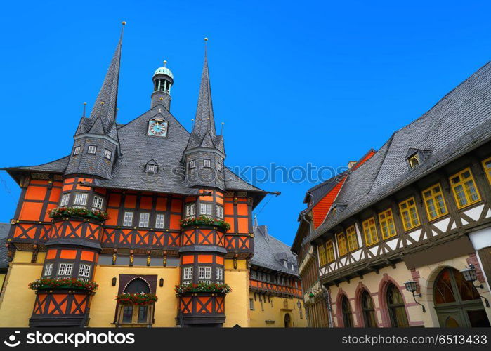 Wernigerode Rathaus Stadt city hall Harz Germany. Wernigerode Rathaus Stadt city hall in Harz Germany