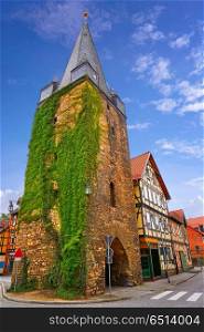 Wernigerode tower Westerntorturm in Harz Germany at Saxony. Wernigerode tower Westerntorturm in Harz Germany