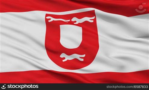 Wesel City Flag, Country Germany, Closeup View. Wesel City Flag, Germany, Closeup View