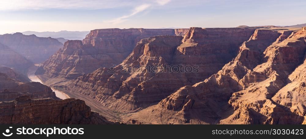 West rim of Grand Canyon in Arizona USA Panorama. West rim of Grand Canyon Panorama