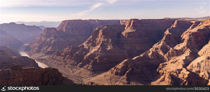 West rim of Grand Canyon in Arizona USA Panorama. West rim of Grand Canyon Panorama