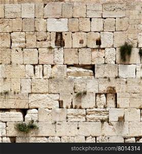 Western wall close-up (Wailing Wall). Jerusalem. Israel.