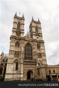 Westminster Abbey in London front view. Westminster Abbey in London front view.