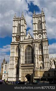 Westminster Abbey is a large, mainly Gothic abbey church in the City of Westminster, London, located just to the west of the Palace of Westminster.