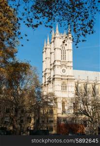 Westminster Abbey on bright summer day
