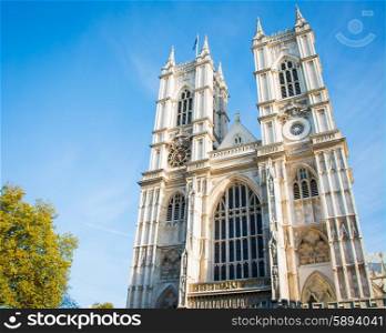 Westminster Abbey on bright summer day
