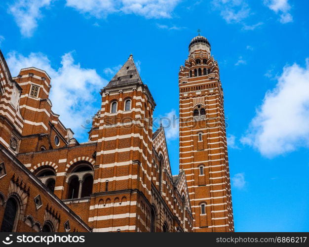 Westminster Cathedral in London (hdr). Westminster Cathedral catholic church in London, UK (high dynamic range)