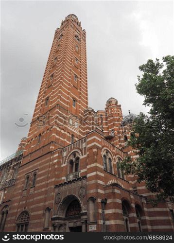 Westminster Cathedral in London. Westminster Cathedral catholic church in London, UK