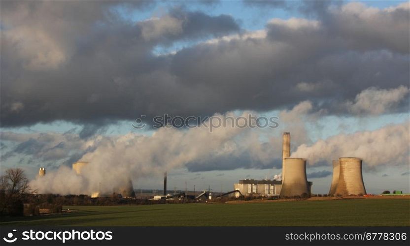 Weston Super Mare, England, power station producing pollution