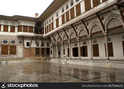 Wet floor and palace in Harem, Topkapi, Istanbul