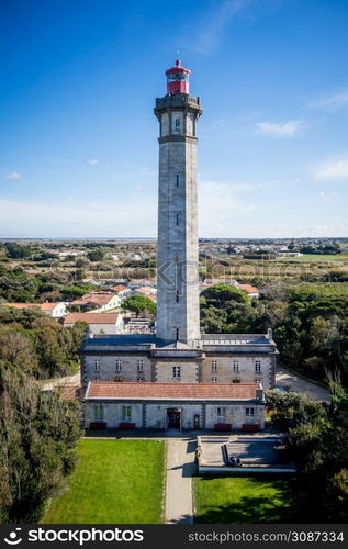 Whale lighthouse - Phare des baleine - in Re island, France. Whale lighthouse - Phare des baleines - in Re island