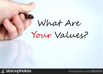 What Are Your Values Concept Isolated Over White Background