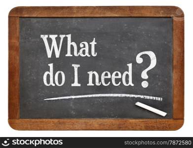 What do I need? A question on a vintage slate blackboard.