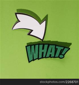 what pop art vector with arrow sign green background