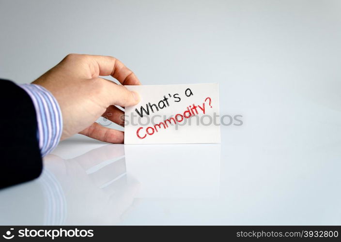 What&rsquo;s commodity text concept isolated over white background