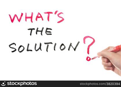 What&rsquo;s the solution? words written on white board
