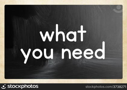 what you need concept