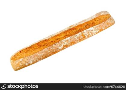 wheat bread, baguette isolated on a white background
