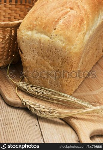 wheat bread on the wooden table