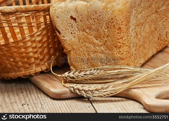 wheat bread on the wooden table
