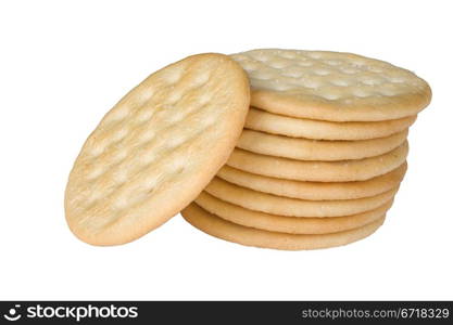 wheat crackers isolated on white background