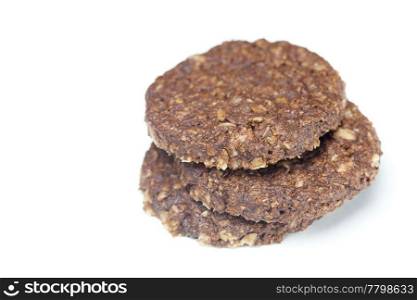Wheat grain cookies is isolated on white