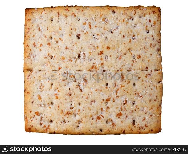 wheat sesame crackers isolated on white background