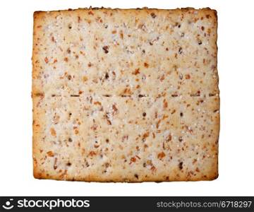 wheat sesame crackers isolated on white background