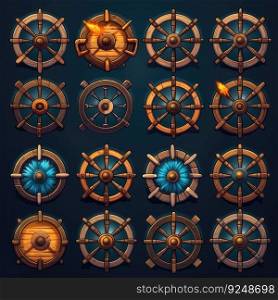 wheel ship weel game ai generated. boat symbol, travel sea, rudder marine wheel ship weel game illustration. wheel ship weel game ai generated
