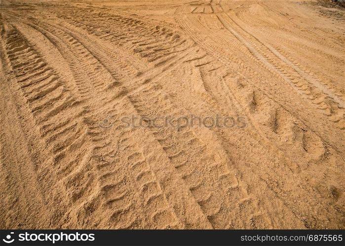 wheel track on the sand