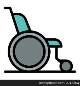 Wheelchair icon. Outline wheelchair vector icon color flat isolated. Wheelchair icon color outline vector