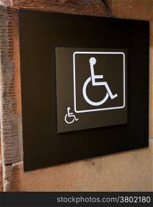 Wheelchair or Handicapped Sign. Wheelchair or Handicapped Sign on a Building