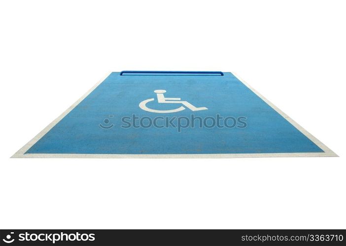 Wheelchair parking space.Isolated white background