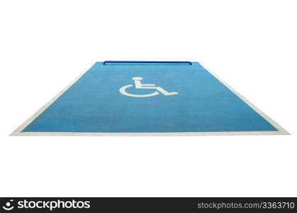 Wheelchair parking space.Isolated white background