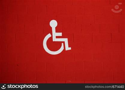 wheelchair traffic sign on the road in the street, traffic signal in the city