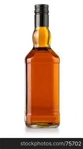 whiskey bottle blank on white background with clipping path