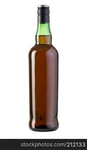 whiskey bottle isolated on white with clipping path